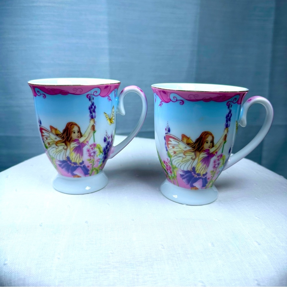 Royal Elfreda Fine Porcelain Cups Designed by Allison L.L. (Set of 2) Butterfly